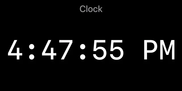 The Clock showing 4:47:55 PM