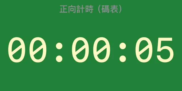 綠色最短時間背景上的正向計時器