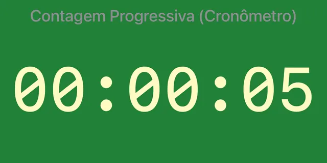 Um temporizador de Contagem Progressiva no fundo verde do tempo mínimo