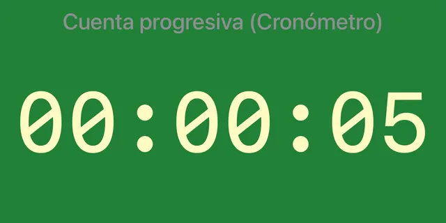 Un temporizador de cuenta progresiva sobre el fondo verde del tiempo mínimo