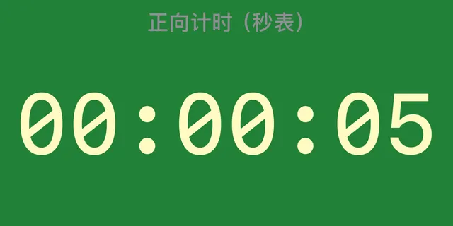 绿色最短时间背景上的正向计时器