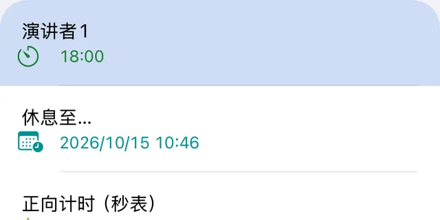日程中的前几个项目