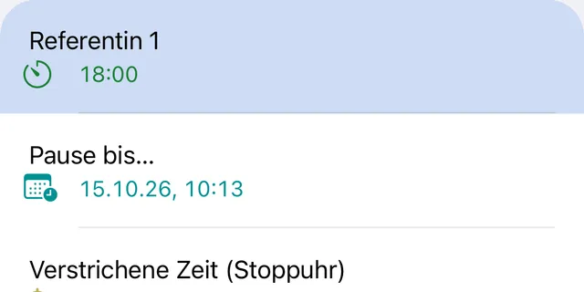 Die ersten Zeitplanelemente eines Zeitplans